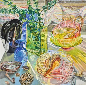 Stillleben Werke - glass and shells 1990 JF realism still life